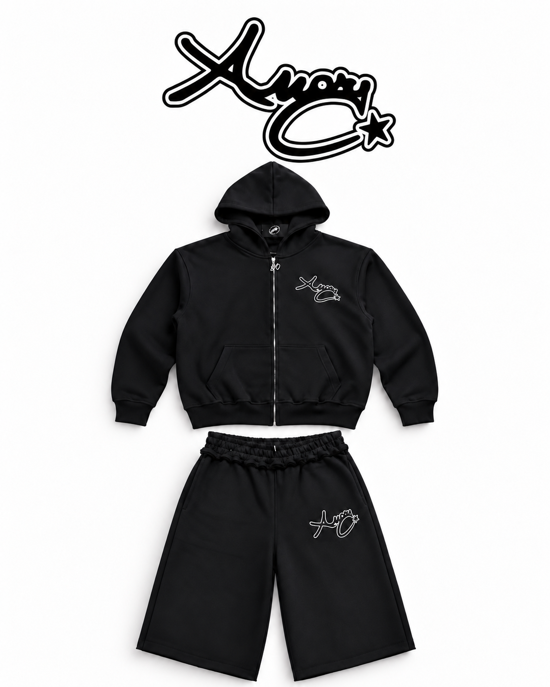AmoryUs Black Jorts Set