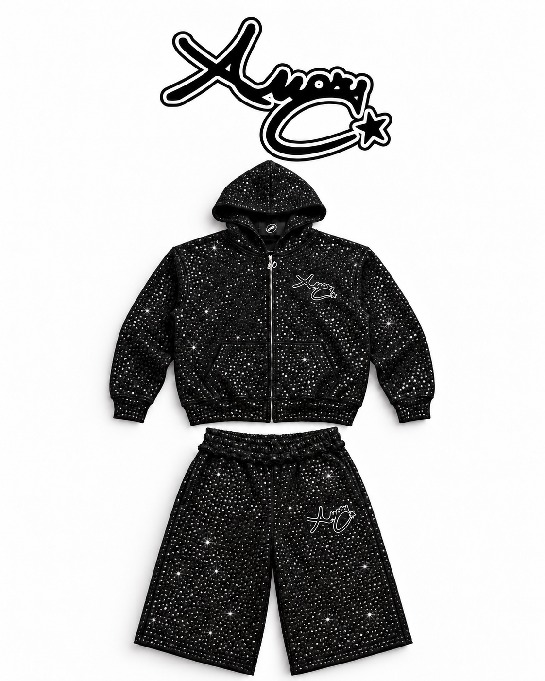 AmoryUs Black “VVS” Jorts Set